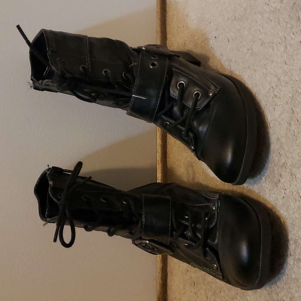 Guess black combat boots